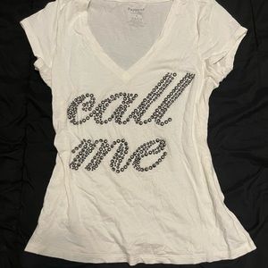 Y2K “CALL ME” Short Sleeve V Neck